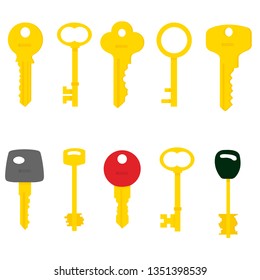 Illustration of Flat key logo isolated on white background