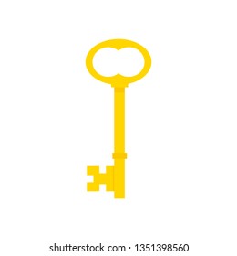 Illustration of Flat key logo isolated on white background