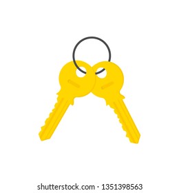 Illustration of Flat key logo isolated on white background