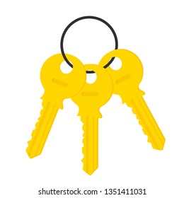 Illustration of Flat key logo isolated on white background