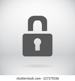Illustration of Flat Lock Unlock Sign Vector Security Symbol Background