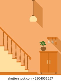 Illustration of a flat, modern entryway