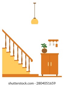 Illustration of a flat, modern entryway