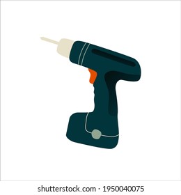illustration flat in a modern style screwdriver on a white background