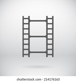 Illustration of Flat Movie Film Strip Light Icon Vector Symbol Background
