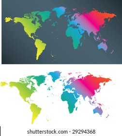 Illustration Of A Flat Multi Coloured World Map