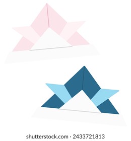Illustration of a flat origami helmet