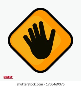 Illustration von flachen Palmen. Stoppsymbol