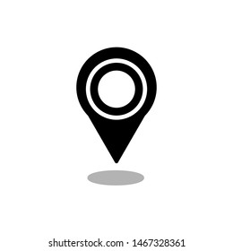 
Illustration of flat pin vector logo point. GPS sign. Location map icon with a white background
