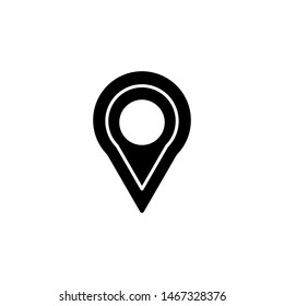 
Illustration of flat pin vector logo point. GPS sign. Location map icon with a white background