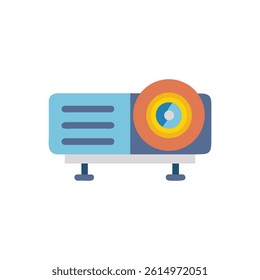 Illustration of a flat projector icon used for presentations