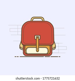 illustration of flat red bag with premium eps 10 image file