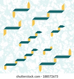 Illustration of the flat ribbons on the textured background