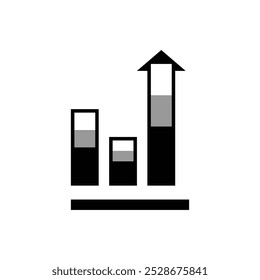 Illustration of flat simple rising bar chart