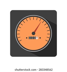 Illustration of flat speedometer gauges icon