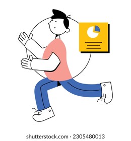 Ilustración de la estadística empresarial de estilo plano