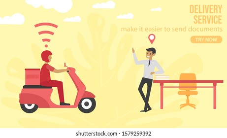 illustration of a flat style delivery service