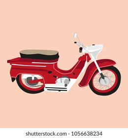 Illustration in a flat style motorcycle retro.