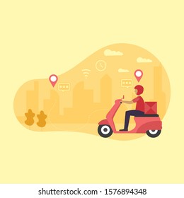 illustration of a flat style shipping service