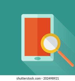 Illustration of Flat tablet over green