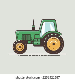 illustration of Flat tractor in vector style