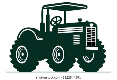 illustration of Flat tractor in vector style,flat cartoon tractor. farmer production machine,