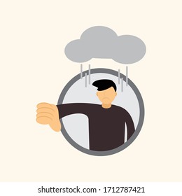 Error del carácter vector plano de ilustración de Man