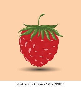 Illustration Flat Vector Fruit Of Rasberry For Clipart 