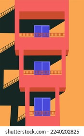 illustration flat vector graphic of balcony perfect for posters, pamphlets, wall hangings, designs, decorations, wallpapers, and advertisements