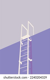 illustration flat vector graphic of ladder perfect for posters, pamphlets, wall hangings, designs, decorations, wallpapers, and advertisements 