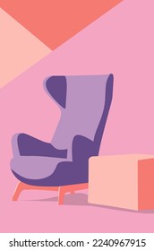 illustration flat vector graphic of Lounge chairs perfect for posters, pamphlets, wall hangings, decorations, designs, wallpapers, backgrounds, and advertisements 
