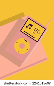 ilustración vectorial plano de reproductor de música perfecto para afiches, folletos, colgaduras de pared, decoraciones, diseños, fondos de pantalla y anuncios 