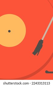 illustration flat vector graphic of record player vintage perfect for posters, pamphlets, wall hangings, decorations, designs, wallpapers, backgrounds, and advertisements 