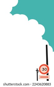 illustration flat vector graphic of road sign perfect for posters, pamphlets, wall hangings, decorations, designs, wallpapers, backgrounds, and advertisements 