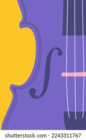 illustration flat vector graphic of violin perfect for posters, pamphlets, wall hangings, decorations, designs, wallpapers, backgrounds, and advertisements 