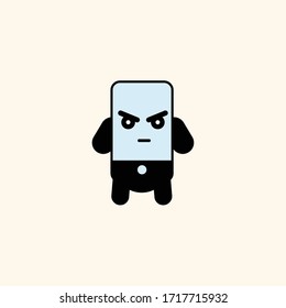 Illustration Flat Vector mobile phone character