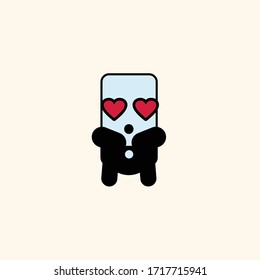 Illustration Flat Vector mobile phone character