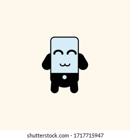 Illustration Flat Vector mobile phone character
