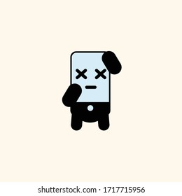 Illustration Flat Vector mobile phone character