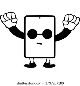 Illustration Flat Vector mobile phone character