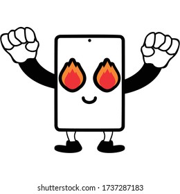 Illustration Flat Vector mobile phone character