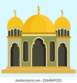 Illustration flat vector mosque simple and elegant design
