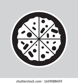 illustration of a flat vector pizza icon design for logos, italian pizza, fast food, for pizzeria