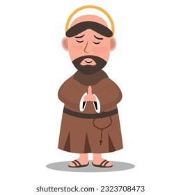 illustration in flat vector style of Saint Francis of Assisi.