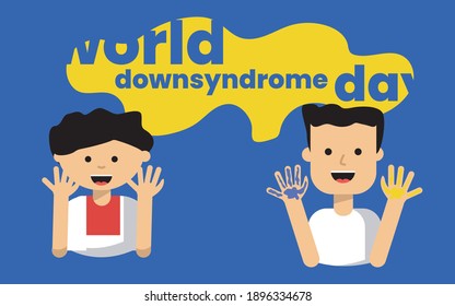 Illustration flat vector,downsyndrome world day