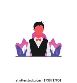 illustration of flat and the work of a foodserver