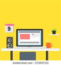 Illustration of a flat workspace