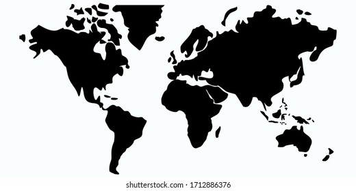 
Illustration of a flat world map. Design a world map with cartoon style
