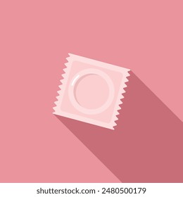 Ilustración de un ícono de condón de paquete plano. Vector