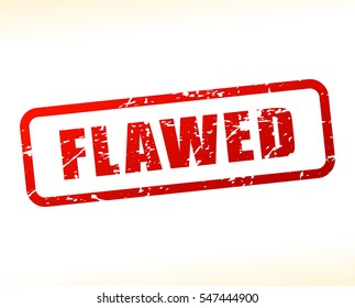 Illustration of flawed text buffered on white background